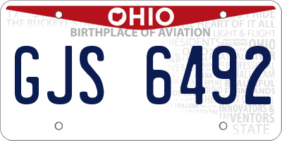 OH license plate GJS6492
