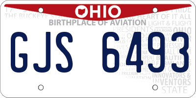 OH license plate GJS6493