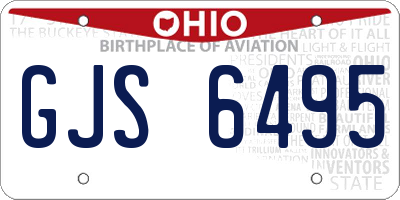 OH license plate GJS6495
