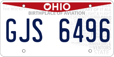 OH license plate GJS6496