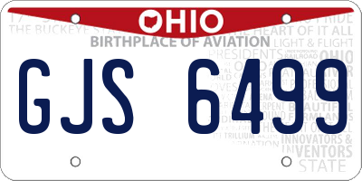 OH license plate GJS6499