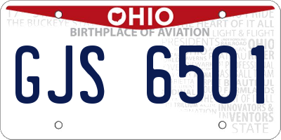 OH license plate GJS6501