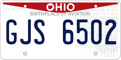OH license plate GJS6502