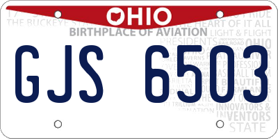 OH license plate GJS6503