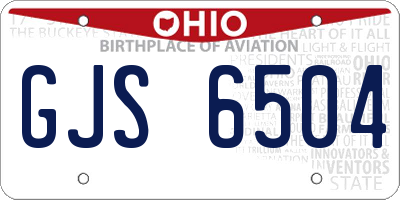 OH license plate GJS6504
