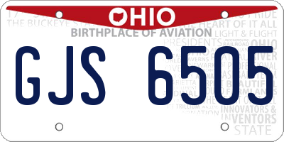 OH license plate GJS6505