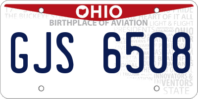 OH license plate GJS6508