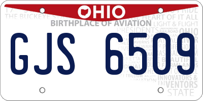 OH license plate GJS6509
