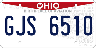 OH license plate GJS6510