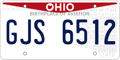 OH license plate GJS6512
