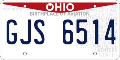OH license plate GJS6514