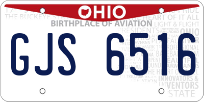 OH license plate GJS6516