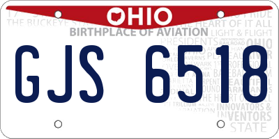 OH license plate GJS6518