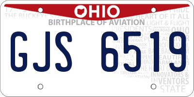 OH license plate GJS6519