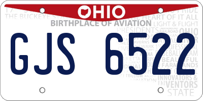 OH license plate GJS6522