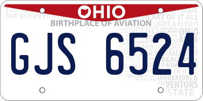OH license plate GJS6524