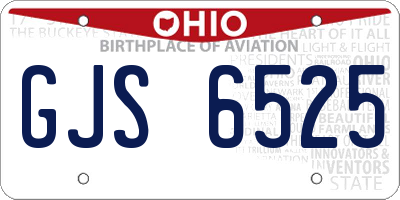 OH license plate GJS6525