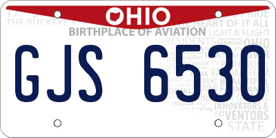 OH license plate GJS6530