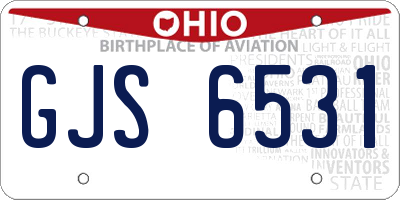 OH license plate GJS6531
