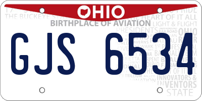 OH license plate GJS6534