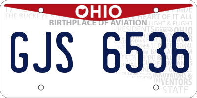 OH license plate GJS6536