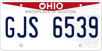 OH license plate GJS6539