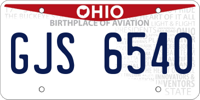OH license plate GJS6540