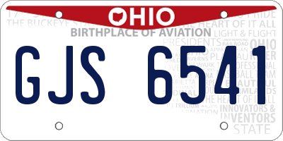 OH license plate GJS6541