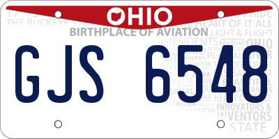 OH license plate GJS6548