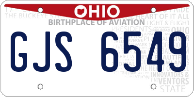 OH license plate GJS6549