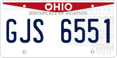OH license plate GJS6551