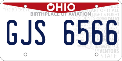 OH license plate GJS6566