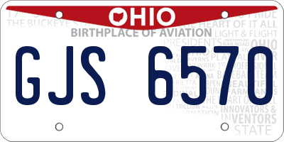 OH license plate GJS6570