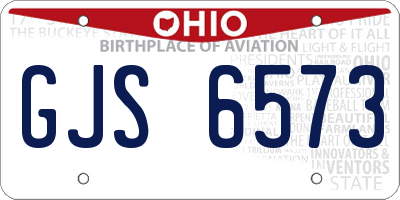 OH license plate GJS6573