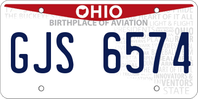 OH license plate GJS6574
