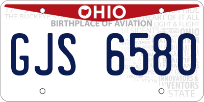 OH license plate GJS6580