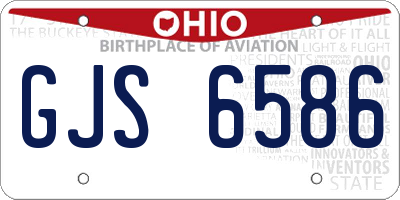 OH license plate GJS6586