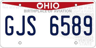 OH license plate GJS6589
