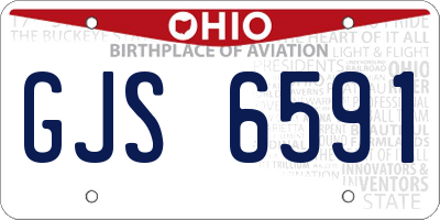 OH license plate GJS6591