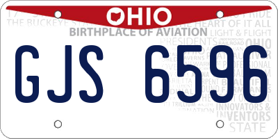 OH license plate GJS6596