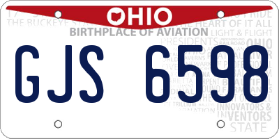 OH license plate GJS6598