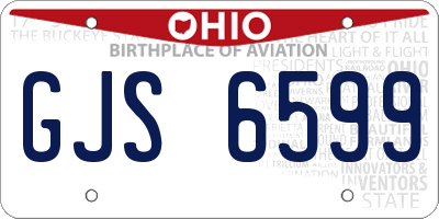 OH license plate GJS6599