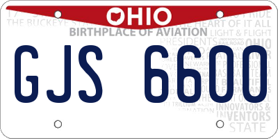 OH license plate GJS6600