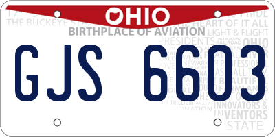 OH license plate GJS6603