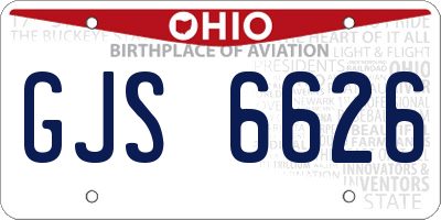 OH license plate GJS6626