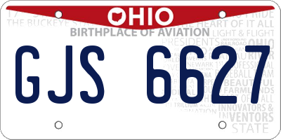 OH license plate GJS6627