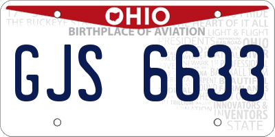 OH license plate GJS6633