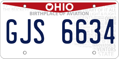 OH license plate GJS6634