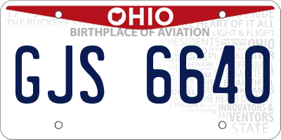 OH license plate GJS6640