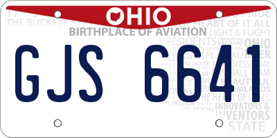 OH license plate GJS6641